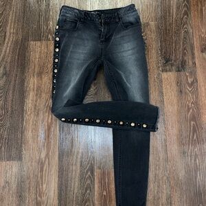 Black Studded Women's Jeans